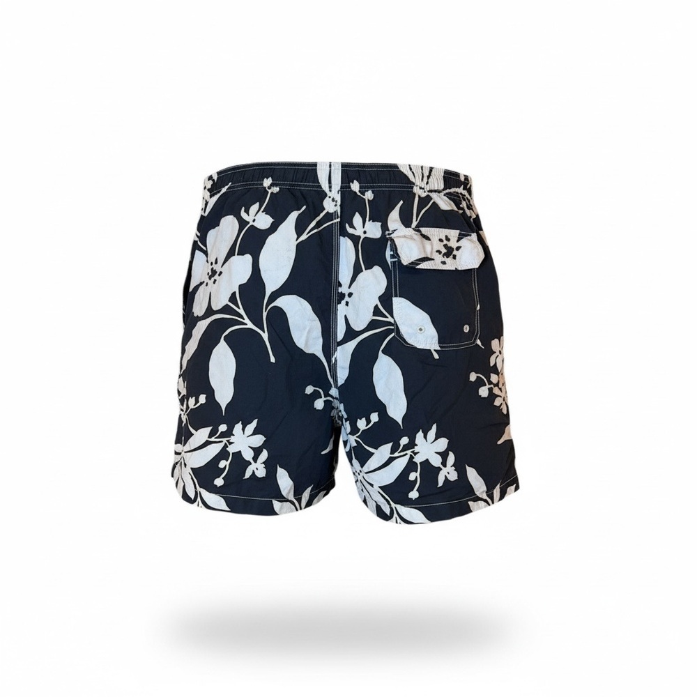 Tommy Bahama Dk. Gray and White Tropical Floral Print Swim Trunks Size L - Picture 4 of 11